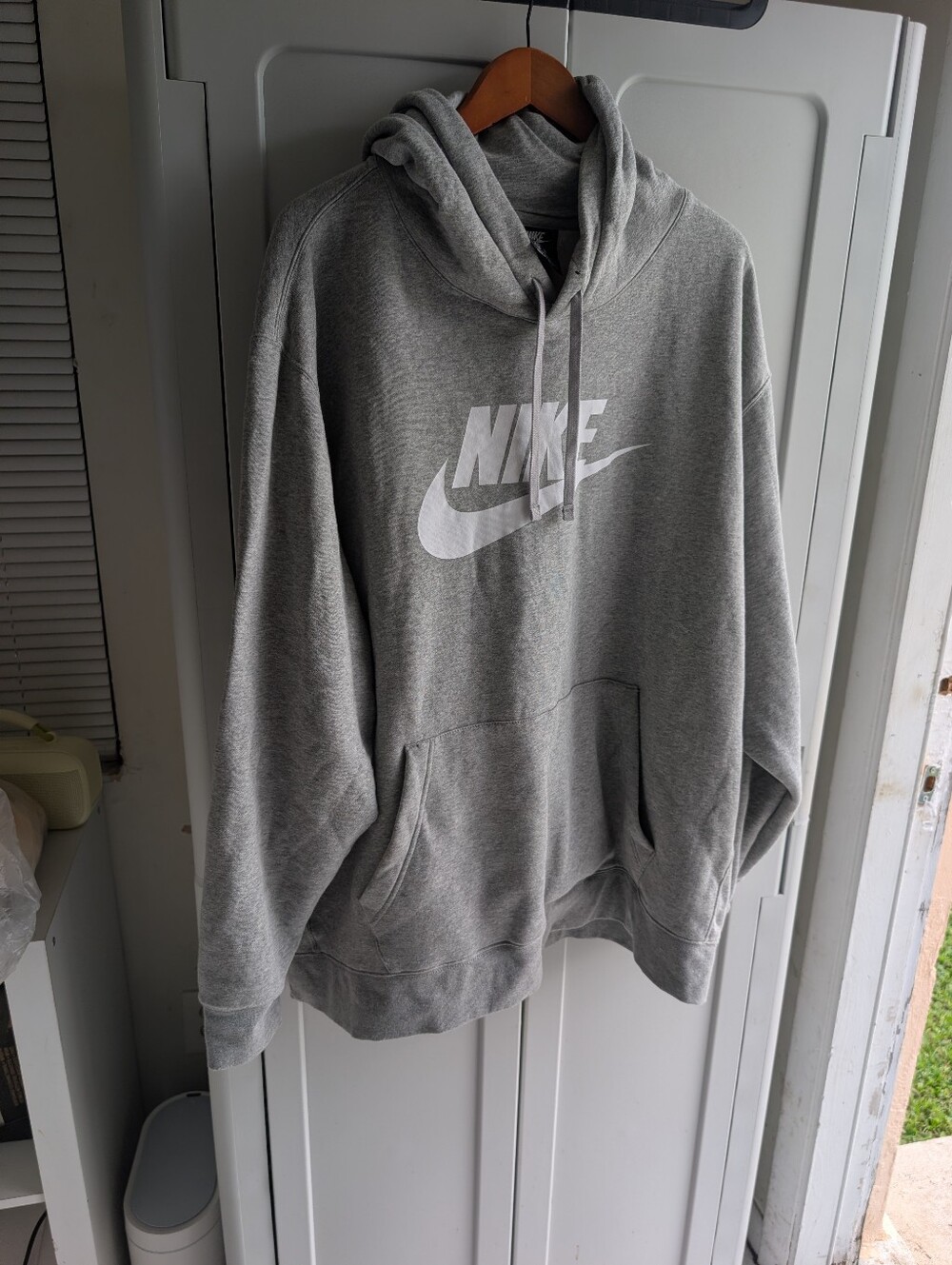 Nike Light Gray Hoodie with White Swoosh Logo